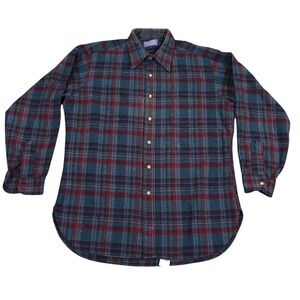 VTG Pendleton Virgin Wool Lodge Shirt Mens Medium Sweat Guard Black Watch Tartan